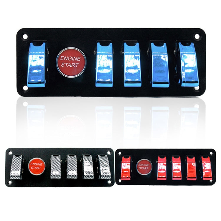 12V Universal Car One-key Start Button Modified Racing LED Light Rocker Switch Panel