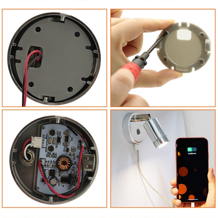 130mm RV 10-30V Multi-functional Reading Light with Touch Switch, Style: Hose