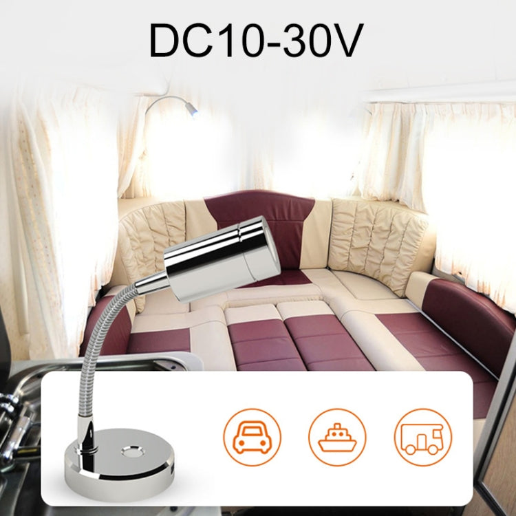 130mm RV 10-30V Multi-functional Reading Light with Touch Switch, Style: Hose