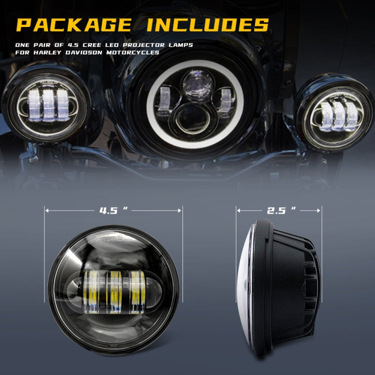 2 PCS DC9-30V 30W 3000K/6000K 3000LM 4.5 inch 3LEDs Motorcycle LED Headlight, Black