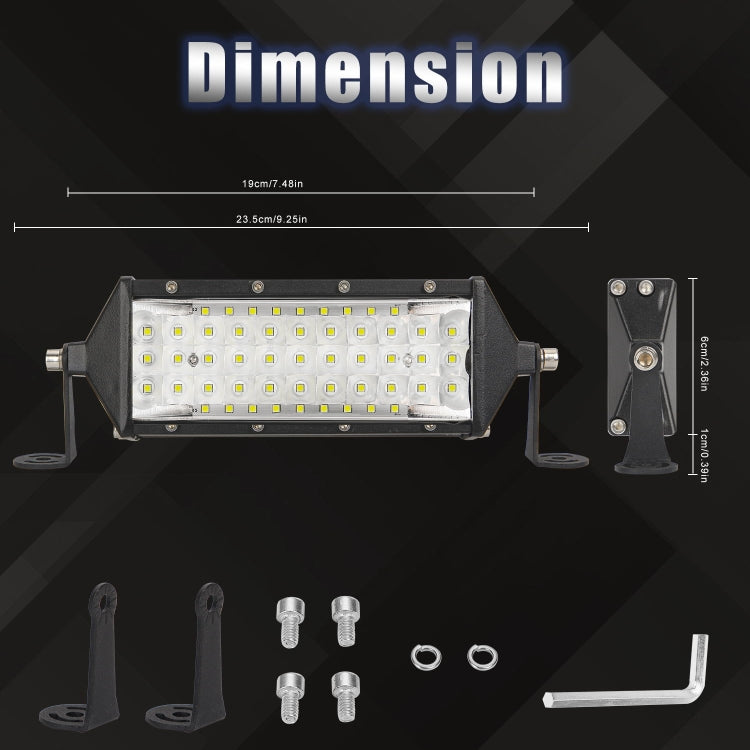 E6 2 PCS DC9-30V / 144W / IP67 / 6000K Car 8 inch 5-row LED Work Light Headlight