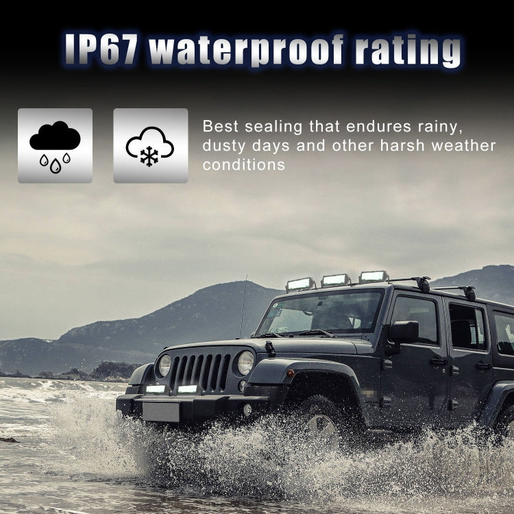 E6 2 PCS DC9-30V / 144W / IP67 / 6000K Car 8 inch 5-row LED Work Light Headlight