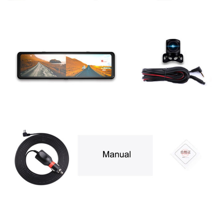 T60 12 inch Touch Screen 4K Car Rearview Mirror Driving Recorder DVR Support Phone Interconnection