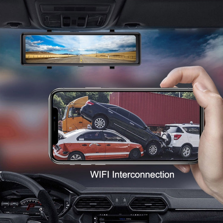 T60 12 inch Touch Screen 4K Car Rearview Mirror Driving Recorder DVR Support Phone Interconnection