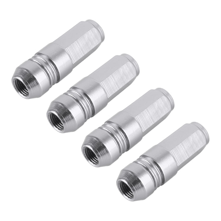 4 PCS Nut 6-edeg Shape Gas Cap Mouthpiece Cover Tire Cap Car Tire Valve Caps
