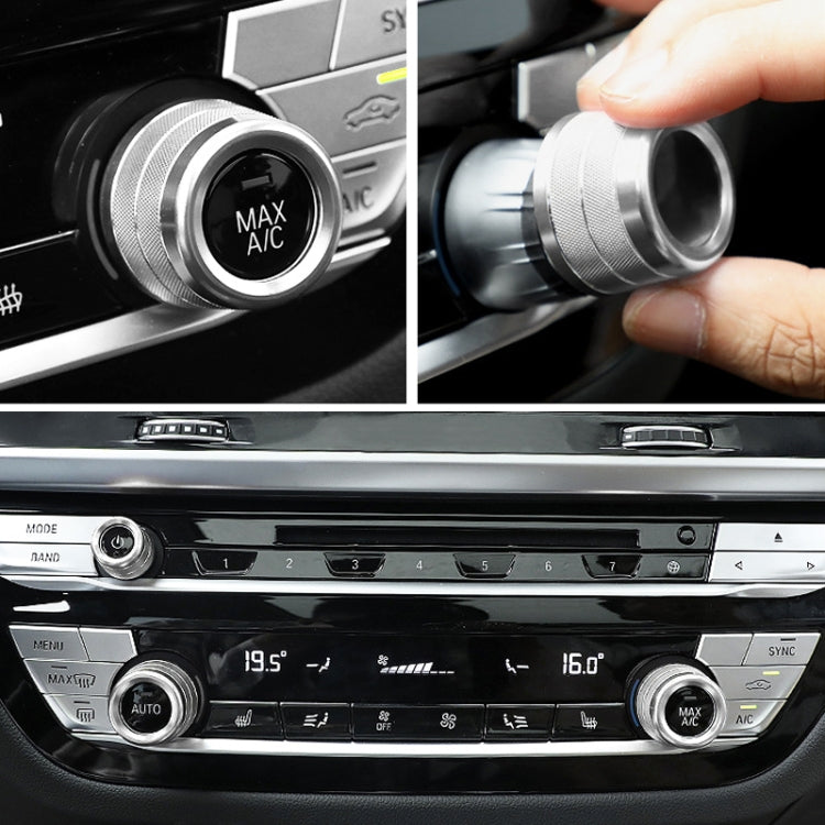 3 PCS / Set Air Conditioning Knob Metal Decorative Ring for BMW X3 / X4 / 5 Series / 7 Series / 6 Series GT