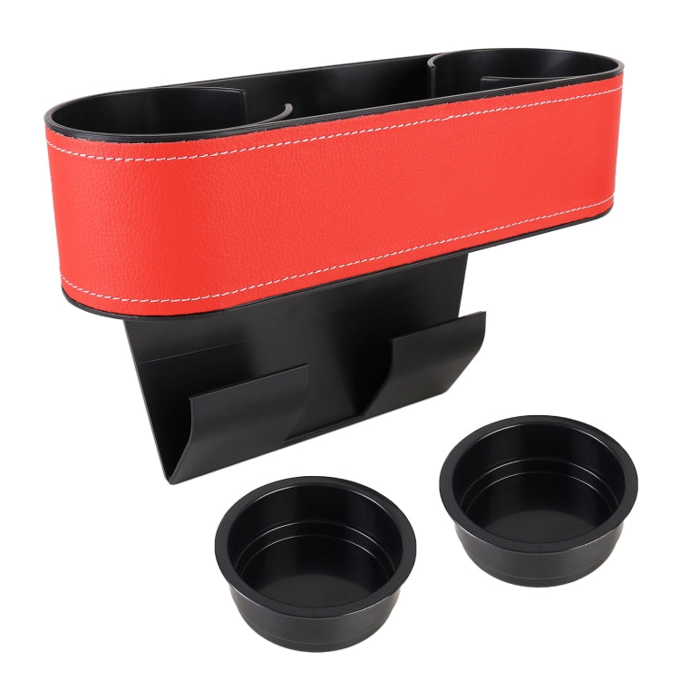 Car Lower Adjustment Leather Storage Box with Cup Holder