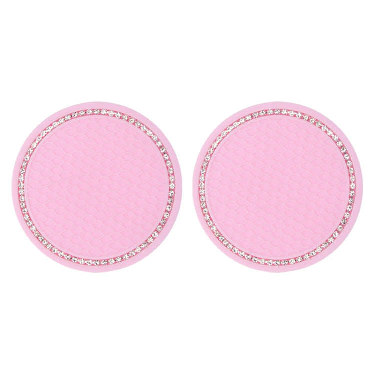 2 PCS Car Diamond Anti-skid Soft Rubber Water Cup Mat