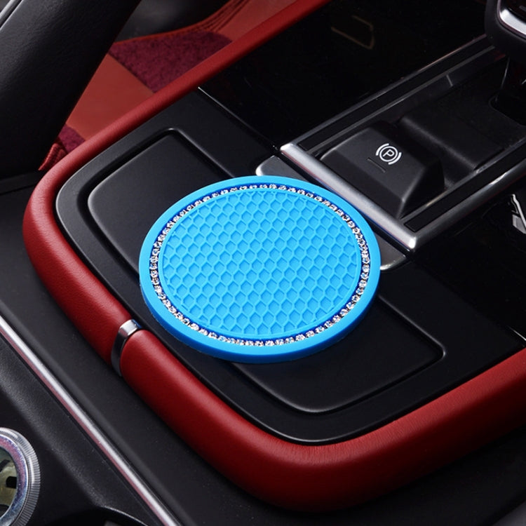 2 PCS Car Diamond Anti-skid Soft Rubber Water Cup Mat
