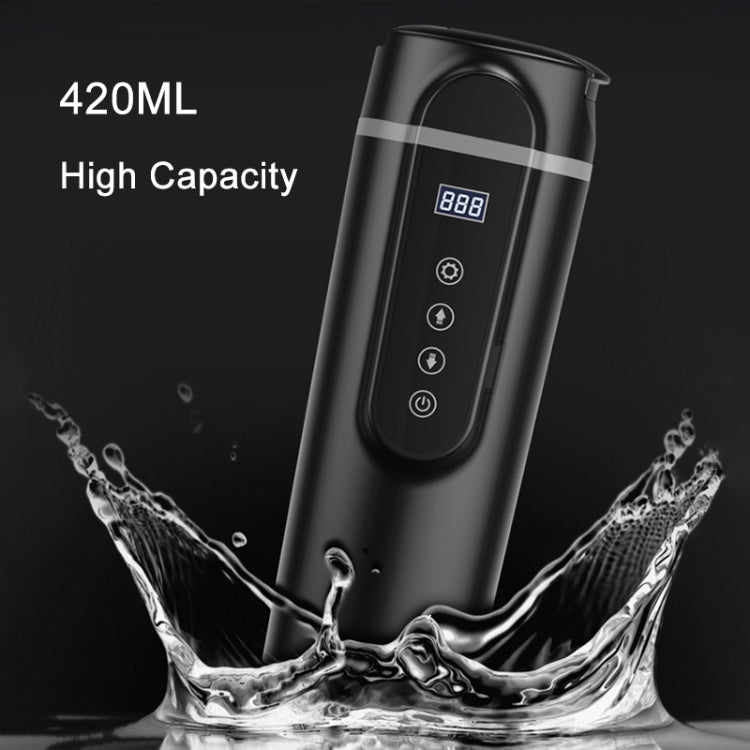 Car Heating Water Cup Small Display Smart Stainless Steel Electric Kettle (Black)