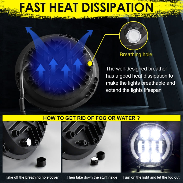 Car 7 inch DC9-30V LED Headlight Modification Accessories for Jeep Wrangler