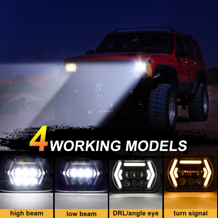 Car 7 inch Square DC9-30V LED Headlight Modification Accessories for Jeep Wrangler