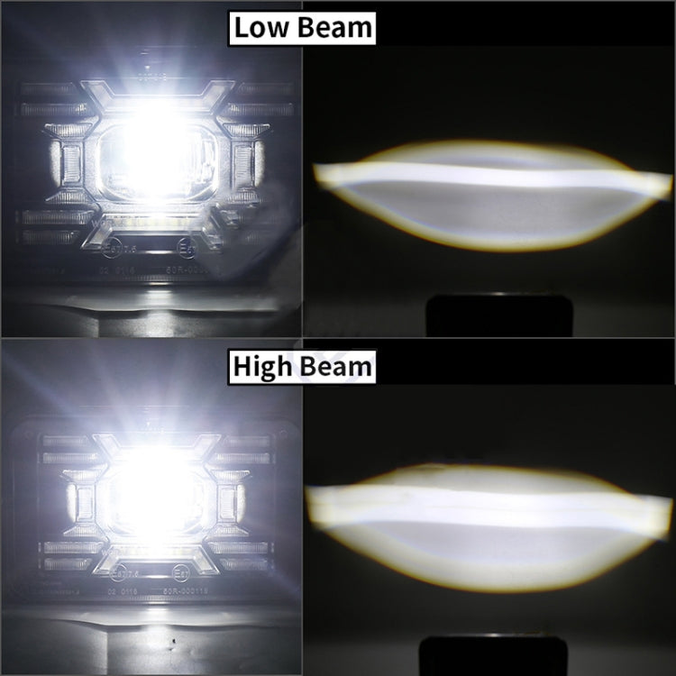 OL-2051S 1 Pair 4x6 inch Off-road Vehicle Modified Angel Devil Eyes Rectangular Headlight