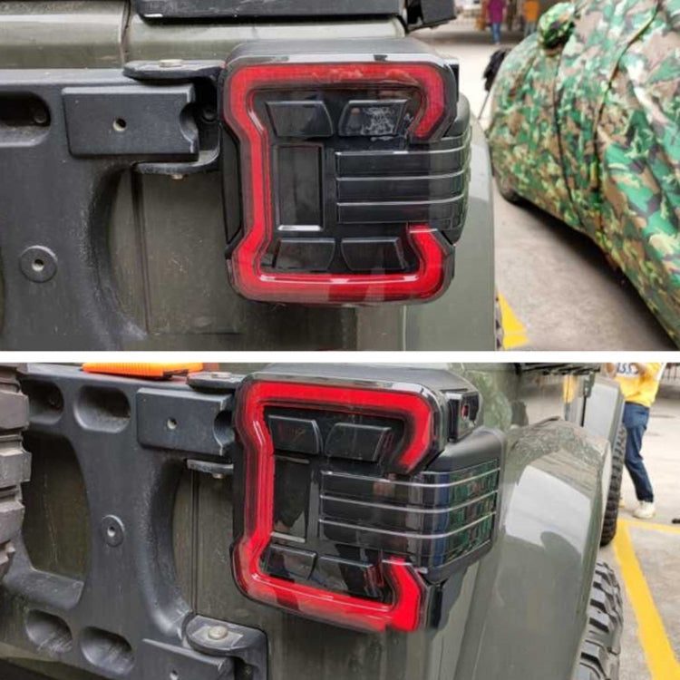 OL-20JLT01 1 Pair Car Modified Tail Light with Reversing / Brake / Day Running / Turn Signal Light Function for Jeep Wrangler JL 2008-, US Version