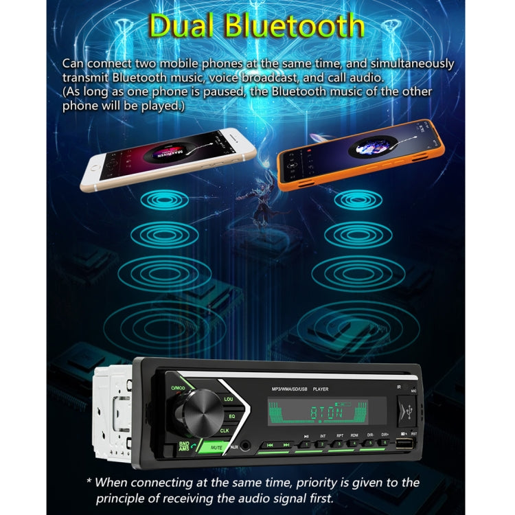 SWM505 Car Radio Receiver MP3 Player with Remote Control, Support FM & Bluetooth & USB & AUX & TF Card