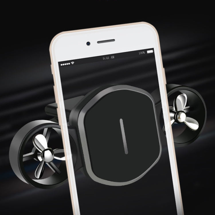 Car Dual-turbo Air Outlet Magnetic Mobile Phone Holder with Aromatherapy