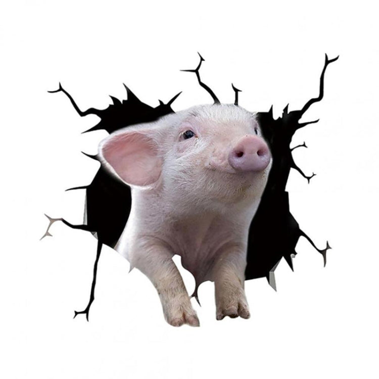 6 in 1 Creative Broken 3D Pig Car Stickers