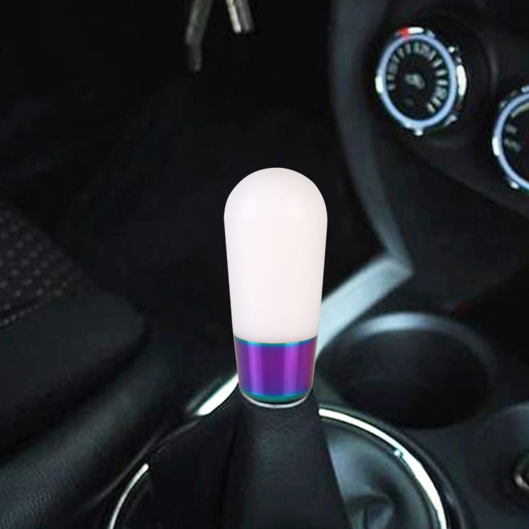 Universal Car Small Ellipsoid Resin + Carbon Fiber Metal Gear Shift Knob