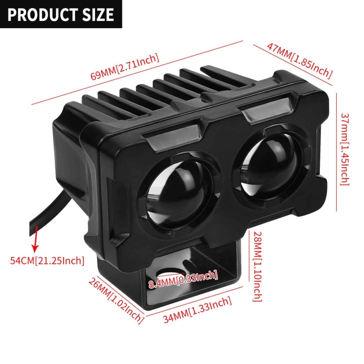 CS-1583A1 External Waterproof Double Lamp Bead LED Headlight Square Bracket Type