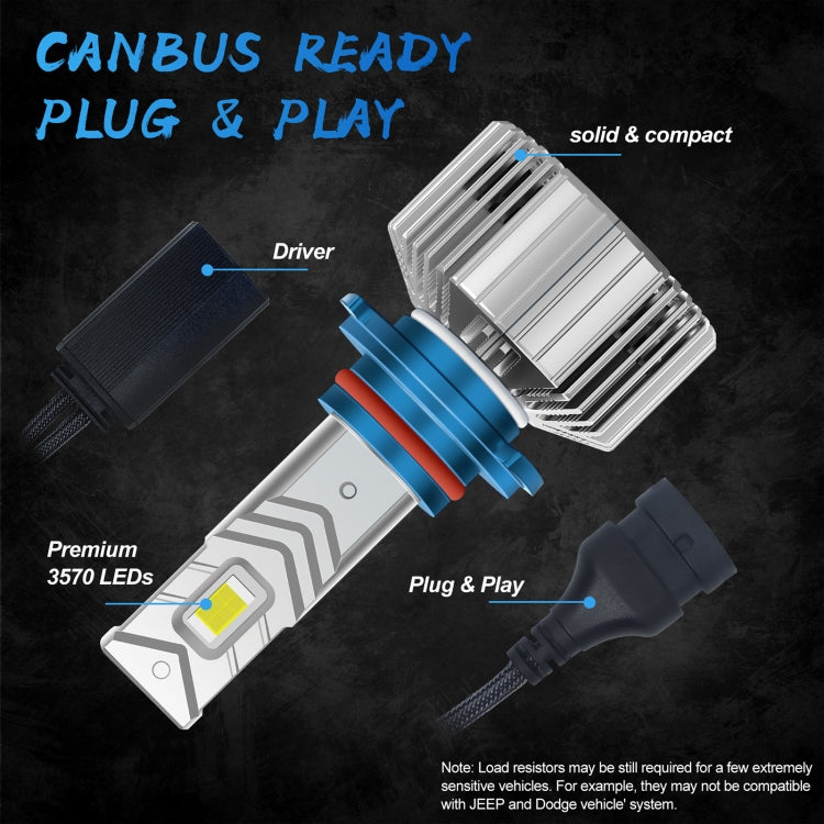 V68 2 PCS 9005 DC12V / 30W / 6000K / 3500LM Waterproof Car LED Headlight