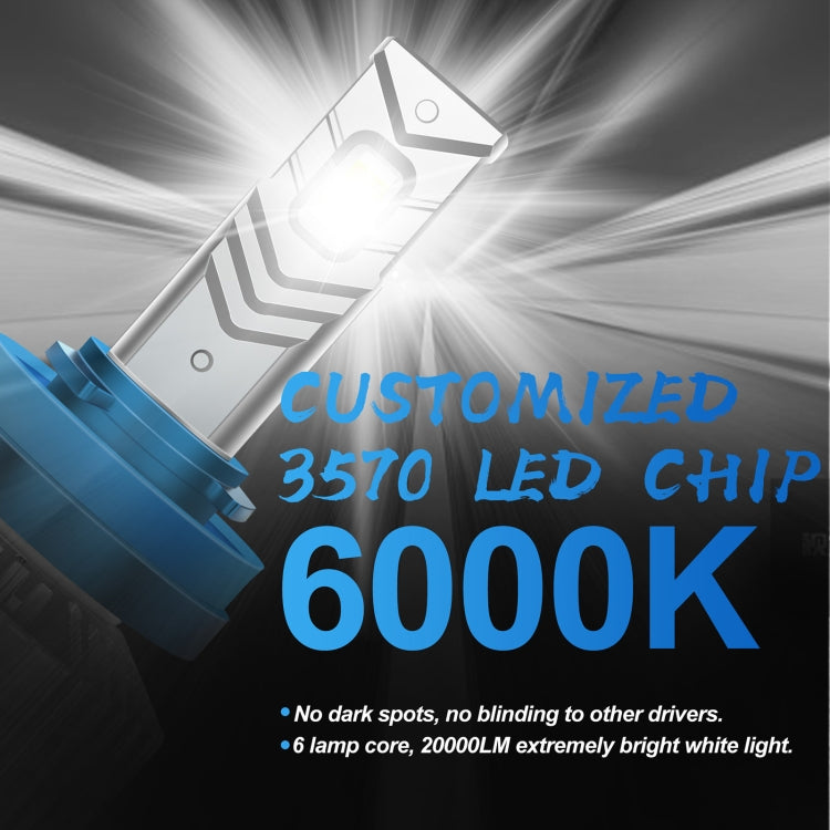 V68 2 PCS H11 DC12V / 30W / 6000K / 3500LM Waterproof Car LED Headlight