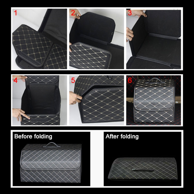 Car Trunk Foldable Storage Box, Checkered Small Size: 33 x 32 x 30cm