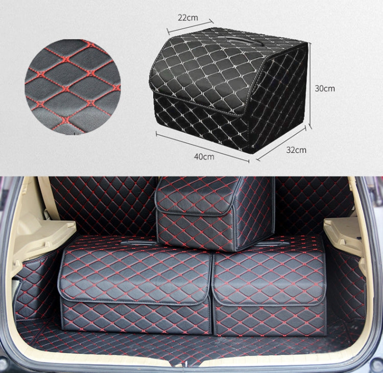 Car Trunk Foldable Storage Box, Rhombic Grid Middle Size: 40 x 32 x 30cm