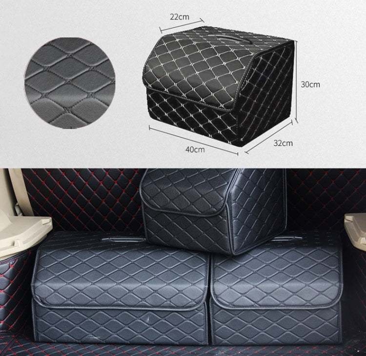 Car Trunk Foldable Storage Box, Rhombic Grid Middle Size: 40 x 32 x 30cm