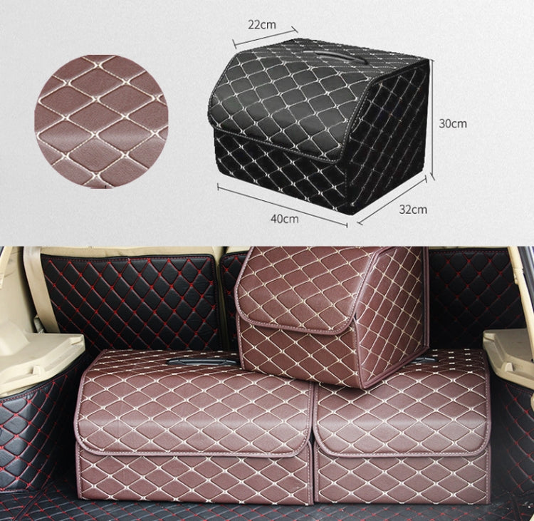 Car Trunk Foldable Storage Box, Rhombic Grid Middle Size: 40 x 32 x 30cm