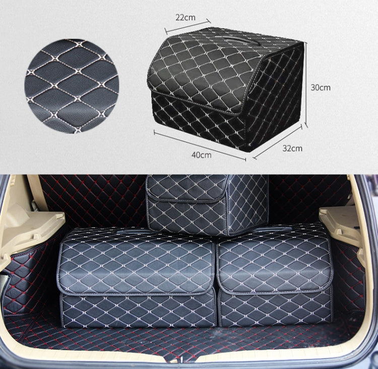 Car Trunk Foldable Storage Box, Rhombic Grid Middle Size: 40 x 32 x 30cm