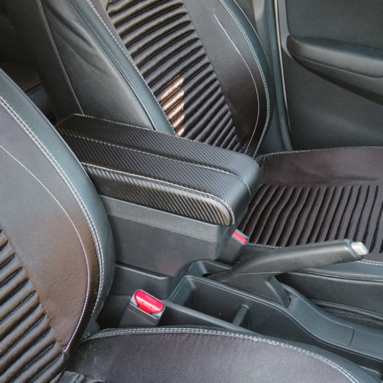 Car Center Armrest Box Side Slip Carbon Fiber Leather Type for Renault Duster 2019
