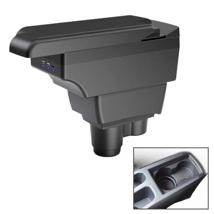 Car Center Armrest Box Side Slip Carbon Fiber Leather Type for Renault Duster 2019