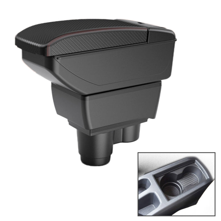 Car Center Armrest Box Carbon Fiber Leather Type for Renault Duster 2019