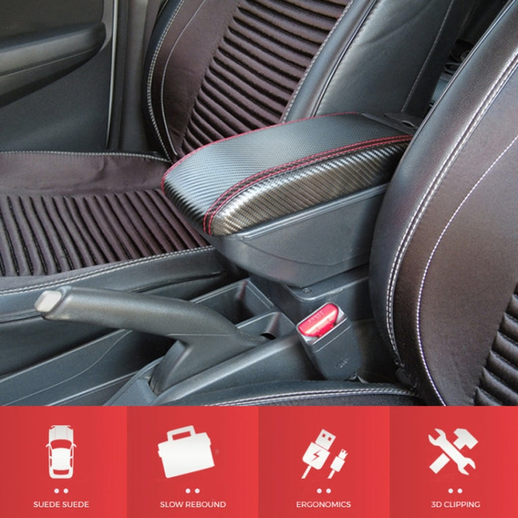Car Center Armrest Box Plating Carbon Fiber Leather Type for Renault Duster 2019