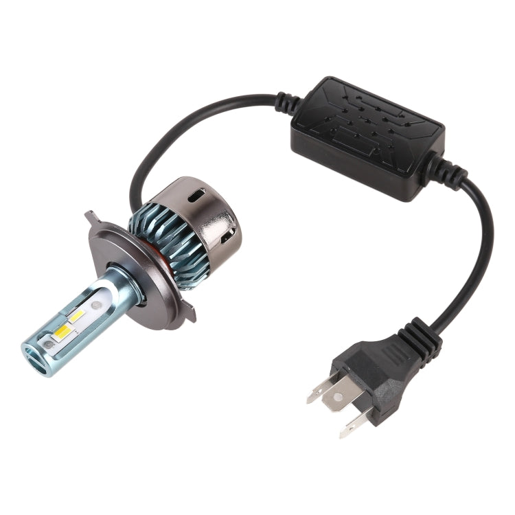 1 Pair H4 DC12V / 30W / 3000LM Car LED SMD-1860 Lamp Bead Tricolor Headlight