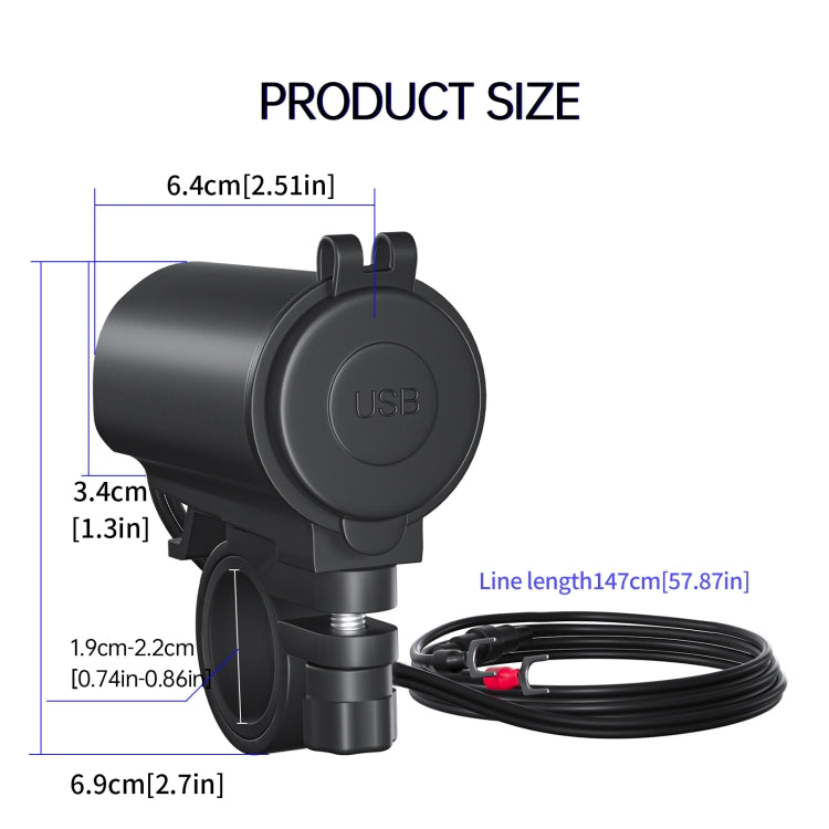 ZH-526I1 Car / Motorcycle 4.2A Dual USB Port Car Charger(Blue Light)