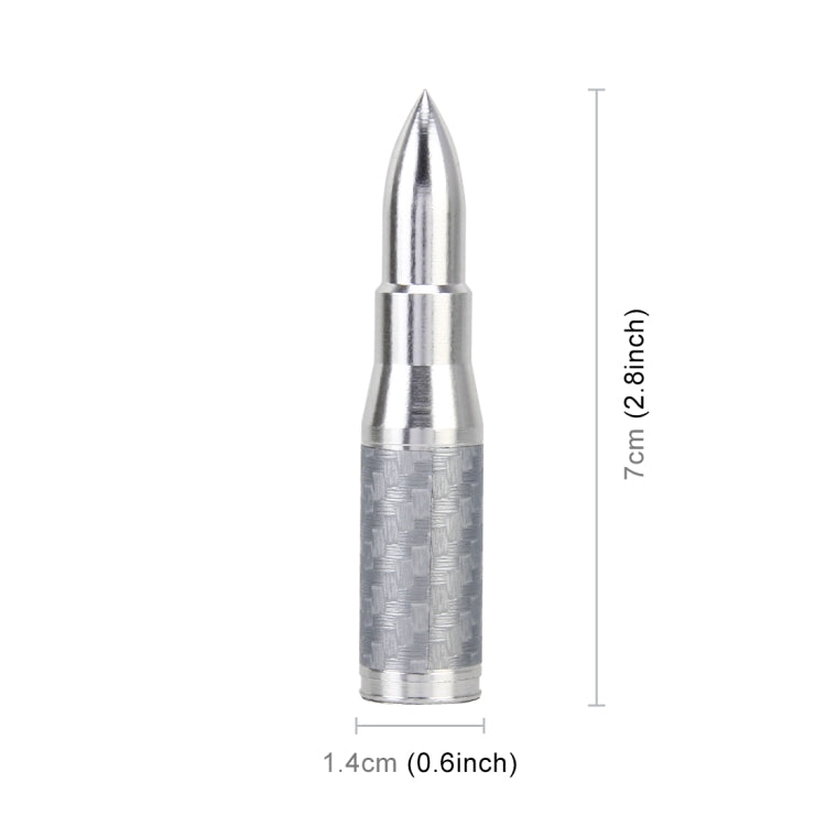 Bullet Shape Modified Car Antenna Aerial 7cm(Silver)