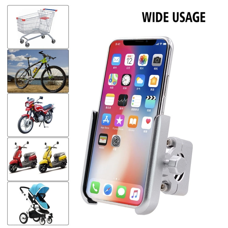 Motorcycle Aluminium Alloy Mobile Phone Holder Bracket, Handlebar Version