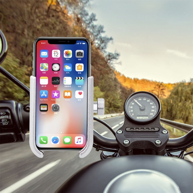 Motorcycle Aluminium Alloy Mobile Phone Holder Bracket, Handlebar Version