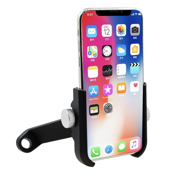 Motorcycle Aluminium Alloy Quick Release Mobile Phone Holder Bracket, Rearview Mirror Version
