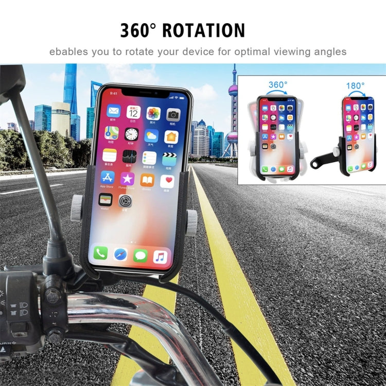 Motorcycle Aluminium Alloy Quick Release Mobile Phone Holder Bracket, Rearview Mirror Version
