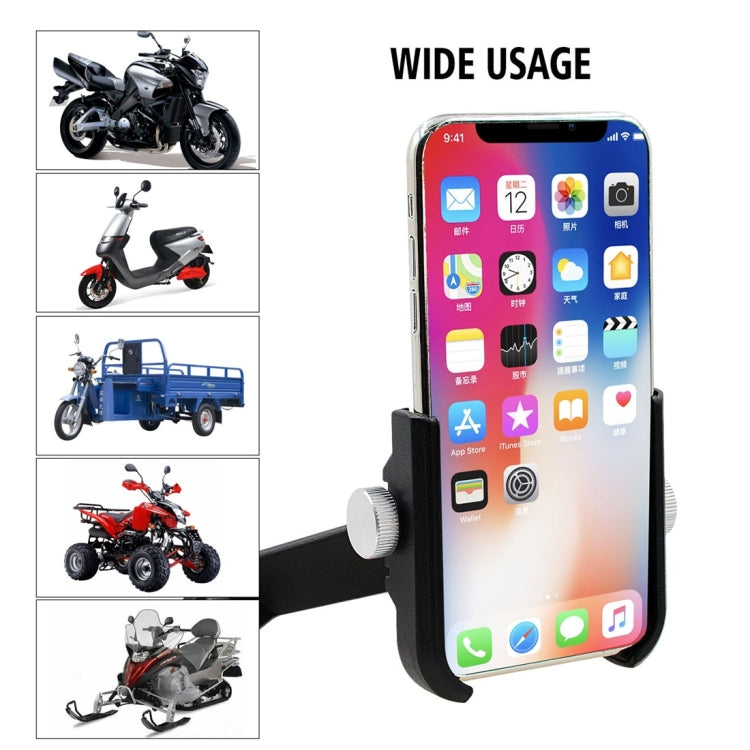 Motorcycle Aluminium Alloy Quick Release Mobile Phone Holder Bracket, Rearview Mirror Version