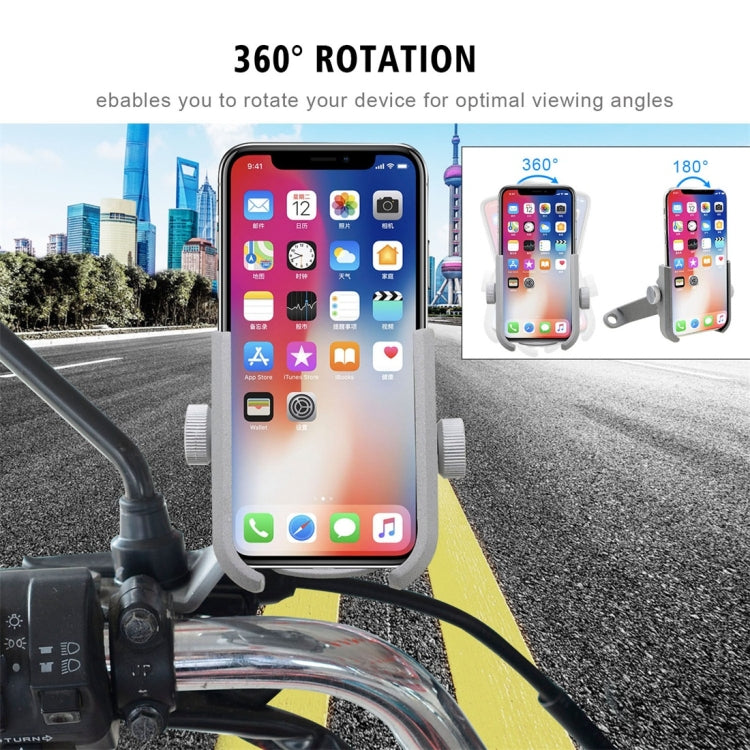 Motorcycle Aluminium Alloy Quick Release Mobile Phone Holder Bracket, Rearview Mirror Version