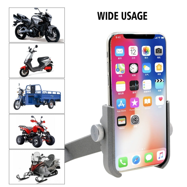 Motorcycle Aluminium Alloy Quick Release Mobile Phone Holder Bracket, Rearview Mirror Version