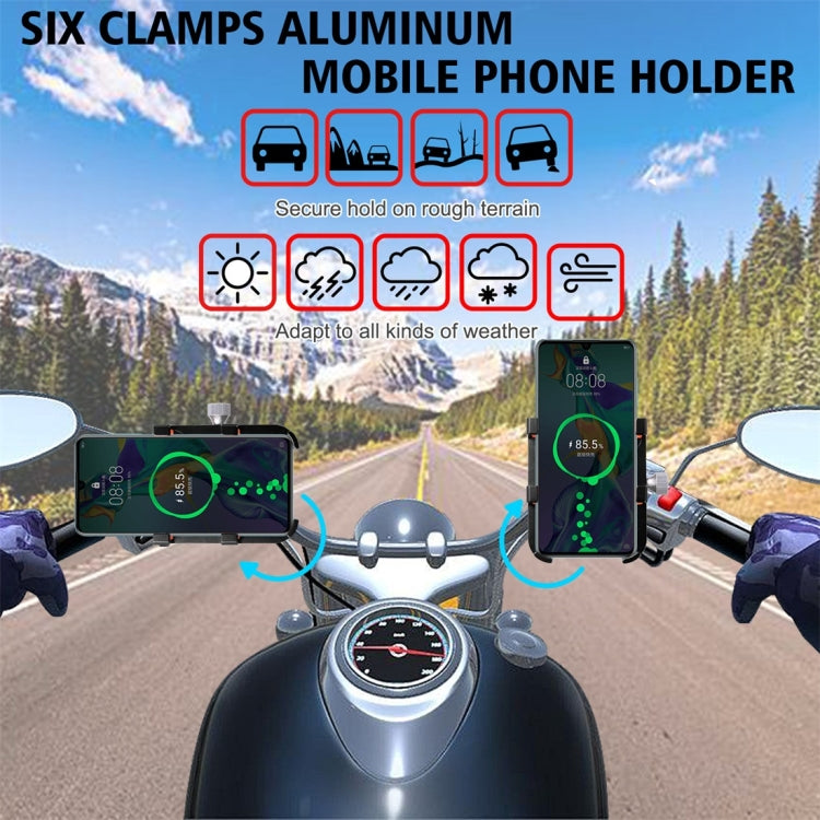 MPB-91 Motorcycle Six Claws Aluminium Alloy Mobile Phone Holder Bracket