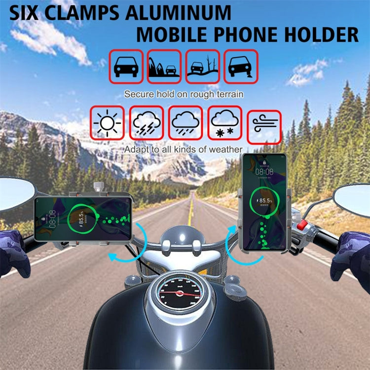 MPB-91 Motorcycle Six Claws Aluminium Alloy Mobile Phone Holder Bracket