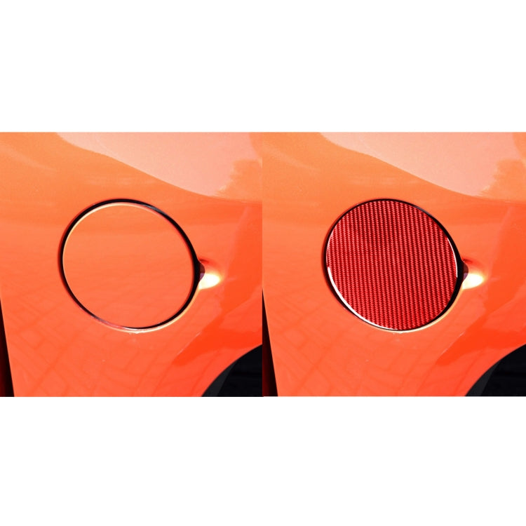 Carbon Fiber Car Fuel Tank Cap Decorative Sticker for Toyota Tundra 2014-2018,Left and Right Drive Universal (Red)