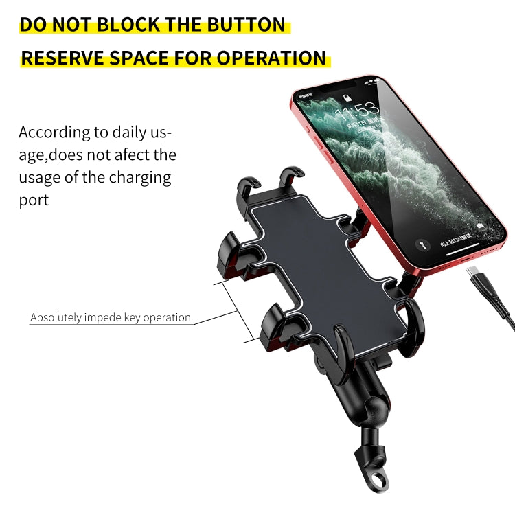 CS-1722A2 Motorcycle Rear Mirror Octopus Aluminum Alloy Phone Holder