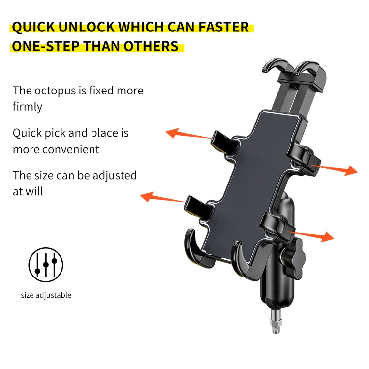 CS-1722A3 Motorcycle M10 Ball Joint Octopus Aluminum Alloy Phone Holder