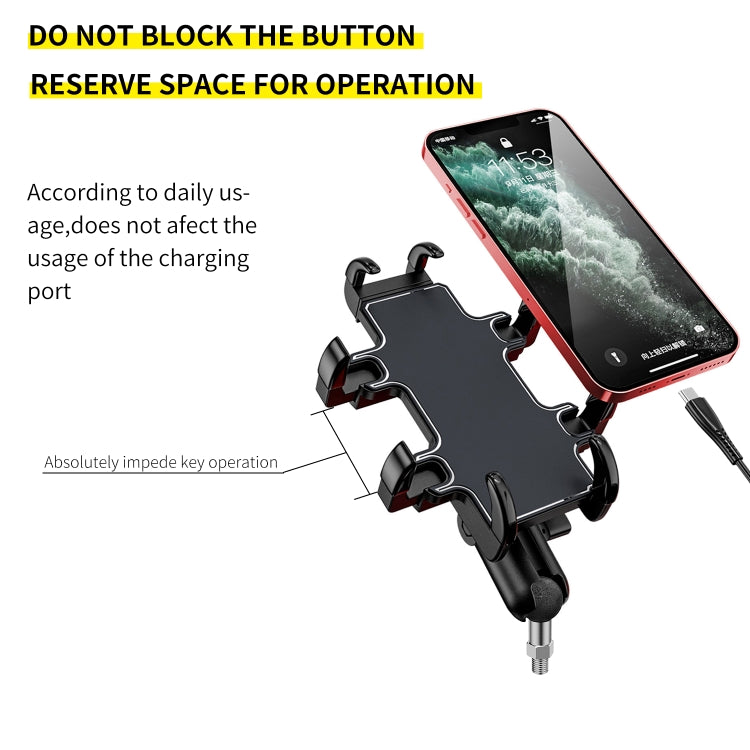 CS-1722A3 Motorcycle M10 Ball Joint Octopus Aluminum Alloy Phone Holder
